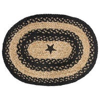 Braided Black Star Jute Placemat - The Fox Decor
