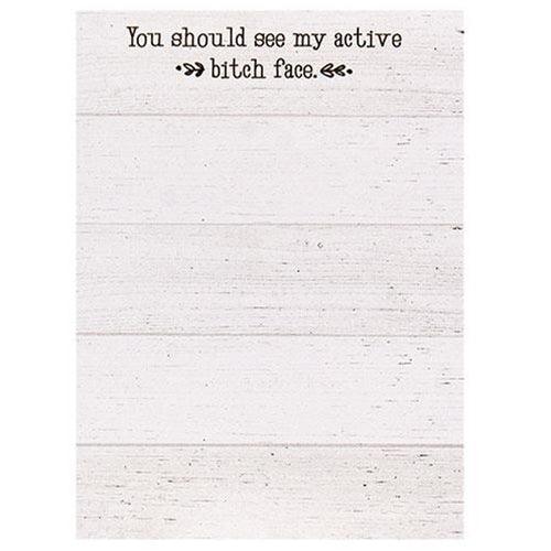 Active Bitch Face Notepad - The Fox Decor