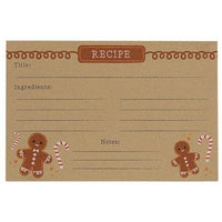 24 Pkg Gingerbread Man Recipe Cards - The Fox Decor