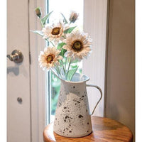 Distressed White Pitcher - The Fox Decor