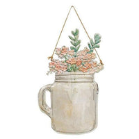 Floral Jar with Handle Metal Hanging Sign - The Fox Decor