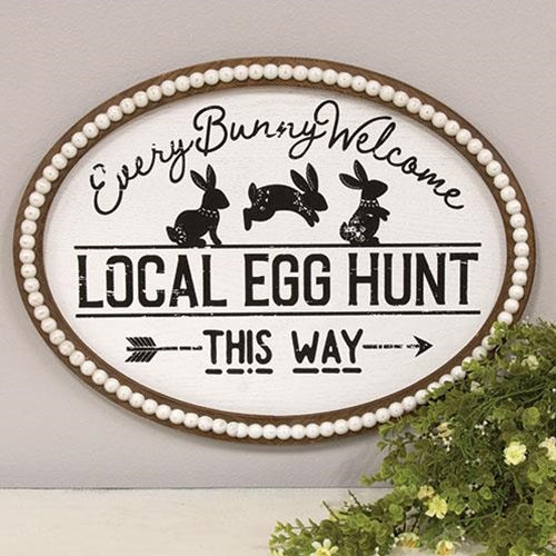 Local Egg Hunt Beaded Sign