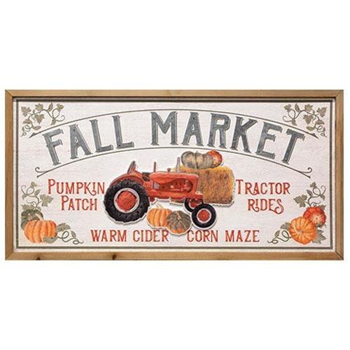 Fall Market Tractor Wood Sign - The Fox Decor