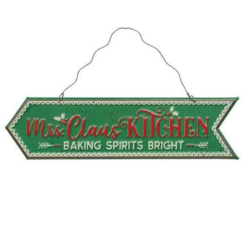Mrs Claus Kitchen Metal Hanging Sign - The Fox Decor