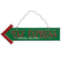 Elf Express Metal Hanging Sign - The Fox Decor