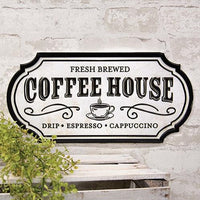 Thumbnail for Fresh Brewed Coffee House Metal Sign