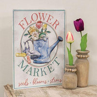 Flower Market Seeds Blooms Stems Metal Sign - The Fox Decor