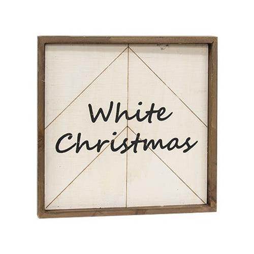 Snow Much Love White Christmas Reversible Woodburned Sign - The Fox Decor