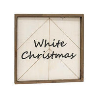 Snow Much Love White Christmas Reversible Woodburned Sign - The Fox Decor
