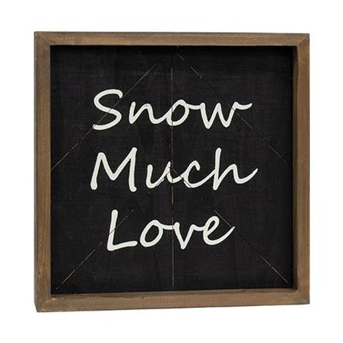 Snow Much Love White Christmas Reversible Woodburned Sign - The Fox Decor
