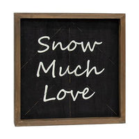 Snow Much Love White Christmas Reversible Woodburned Sign - The Fox Decor