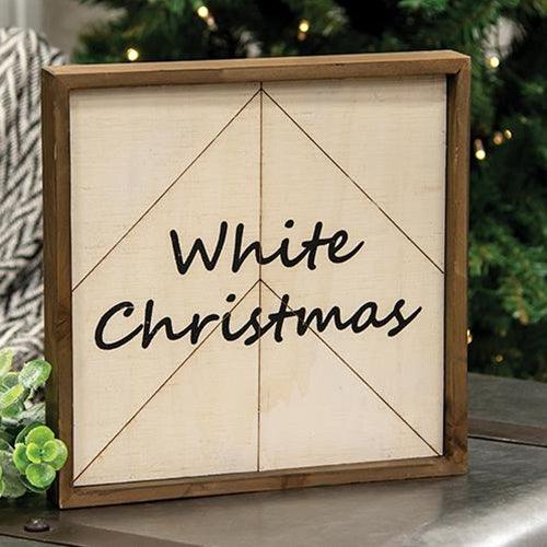 Snow Much Love White Christmas Reversible Woodburned Sign - The Fox Decor