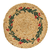 Thumbnail for Mistletoe Wreath Jute Trivet