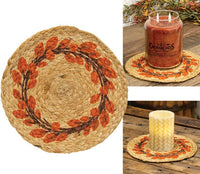 Thumbnail for Fall Leaves Wreath Braided Jute Trivet - The Fox Decor