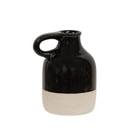 2 Set Black Glazed Ceramic Jug Vases - The Fox Decor