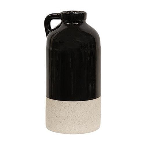 2 Set Black Glazed Ceramic Jug Vases - The Fox Decor