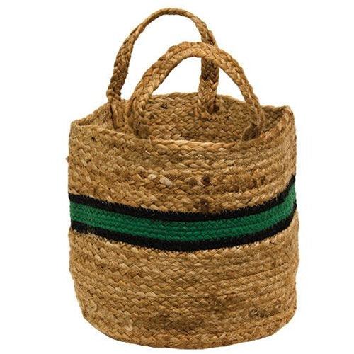 Jute Containers 3 Set Bold Striped Jute Containers – The Fox Decor