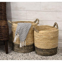 2 Set Extra Large Corn Husk Baskets - The Fox Decor