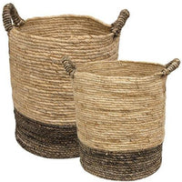 2 Set Extra Large Corn Husk Baskets - The Fox Decor