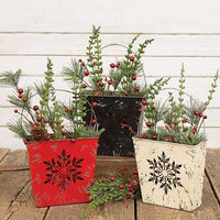 Distressed Metal Snowflake Pocket 3 Asstd - The Fox Decor