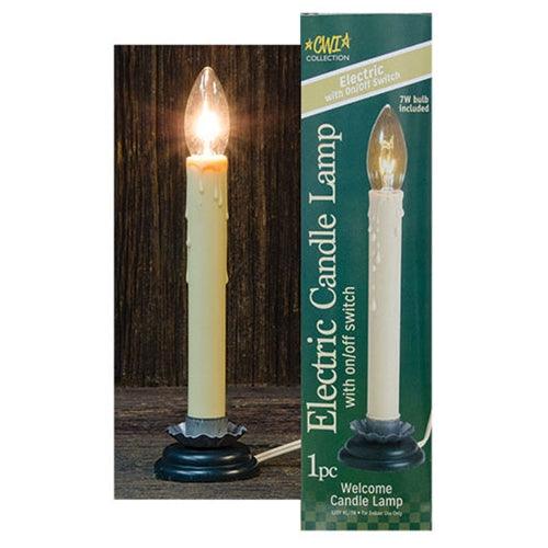 7 Antiqued Electric Country Candle Lamp - The Fox Decor