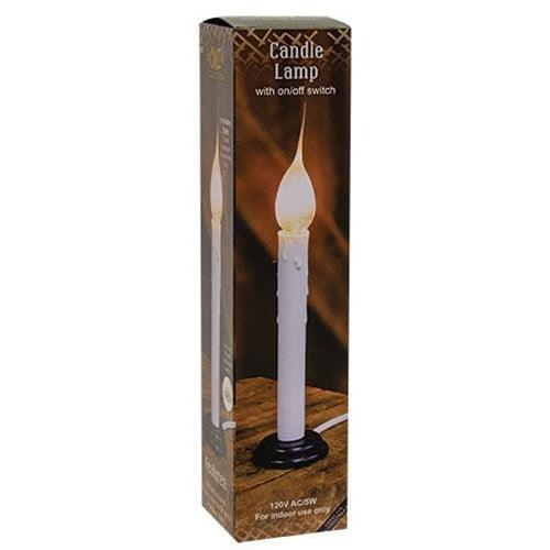 White Electric Candle Lamp w Silicone Bulb 7 - The Fox Decor