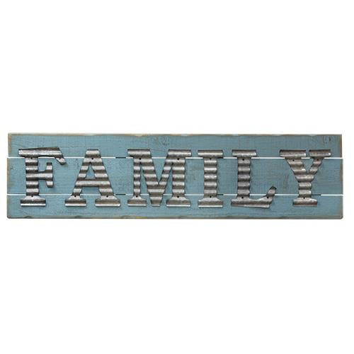 Galvanized Family Sign