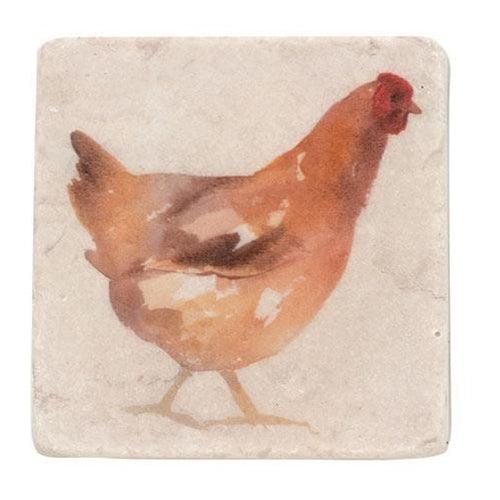 4 Set Chicken Resin Coasters - The Fox Decor
