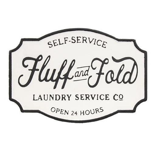 Fluff and Fold Laundry Co Farmhouse Metal Sign - The Fox Decor