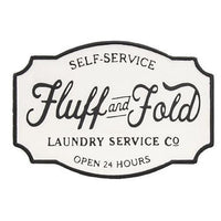 Fluff and Fold Laundry Co Farmhouse Metal Sign - The Fox Decor