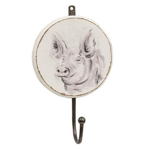 Wooden Farmhouse Pig Wall Hook - The Fox Decor