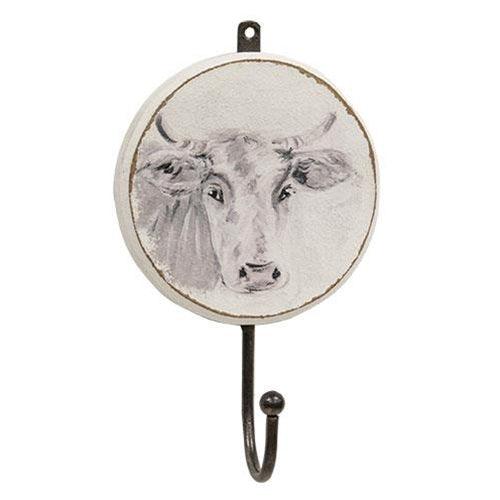 Wooden Farmhouse Cow Wall Hook - The Fox Decor