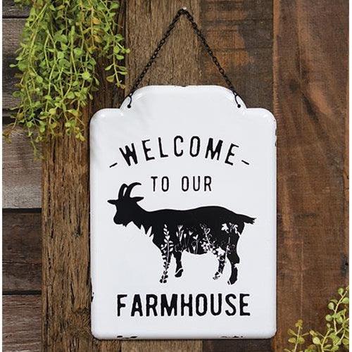Welcome To Our Farmhouse Metal Hanging Sign - The Fox Decor
