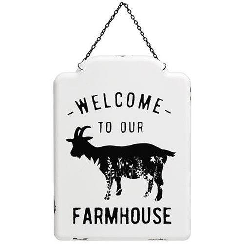 Welcome To Our Farmhouse Metal Hanging Sign - The Fox Decor