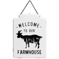 Welcome To Our Farmhouse Metal Hanging Sign - The Fox Decor