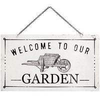 Welcome To Our Garden Metal Hanging Sign - The Fox Decor