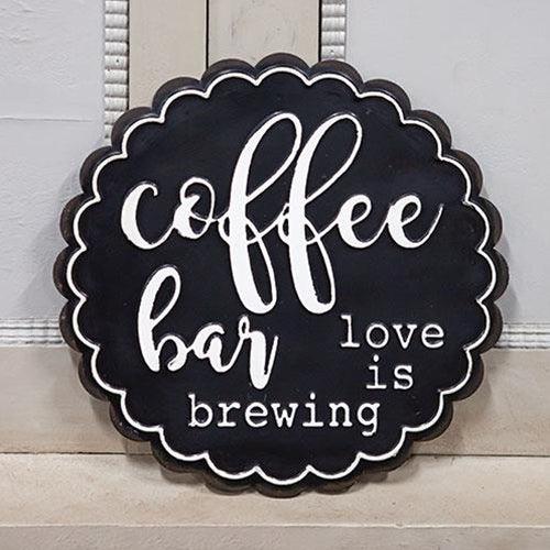 Coffee Bar Love Is Brewing Metal Sign - The Fox Decor