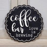 Coffee Bar Love Is Brewing Metal Sign - The Fox Decor