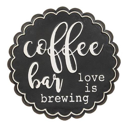 Coffee Bar Love Is Brewing Metal Sign - The Fox Decor