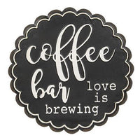 Coffee Bar Love Is Brewing Metal Sign - The Fox Decor