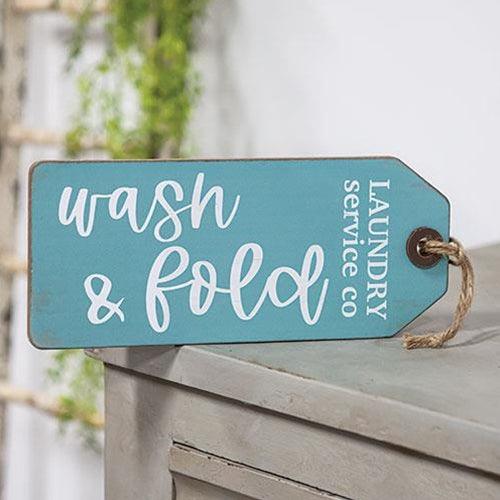 Wash and Fold Laundry Service Co Wood Tag - The Fox Decor