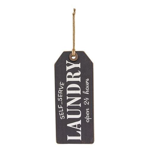 Self Serve Laundry Open 24 Hours Wood Tag - The Fox Decor