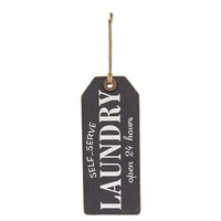 Self Serve Laundry Open 24 Hours Wood Tag - The Fox Decor