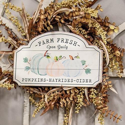 Farm Fresh Pumpkins Hayrides Cider Wood Sign - The Fox Decor