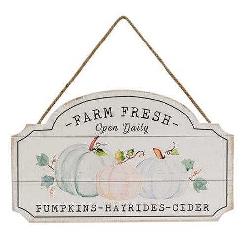 Farm Fresh Pumpkins Hayrides Cider Wood Sign - The Fox Decor
