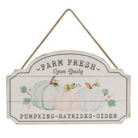 Farm Fresh Pumpkins Hayrides Cider Wood Sign - The Fox Decor