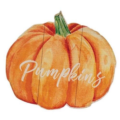 Fall Watercolor Pumpkin Wood Sign 3 Asstd - The Fox Decor