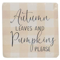 4 Set Fall Gingham Resin Coasters - The Fox Decor