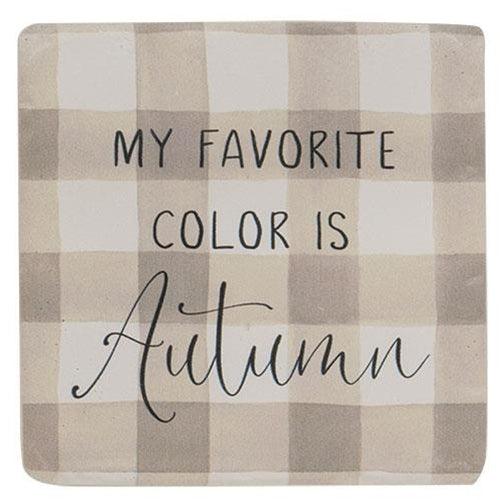 4 Set Fall Gingham Resin Coasters - The Fox Decor