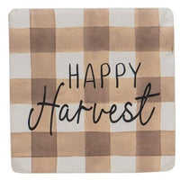 4 Set Fall Gingham Resin Coasters - The Fox Decor
